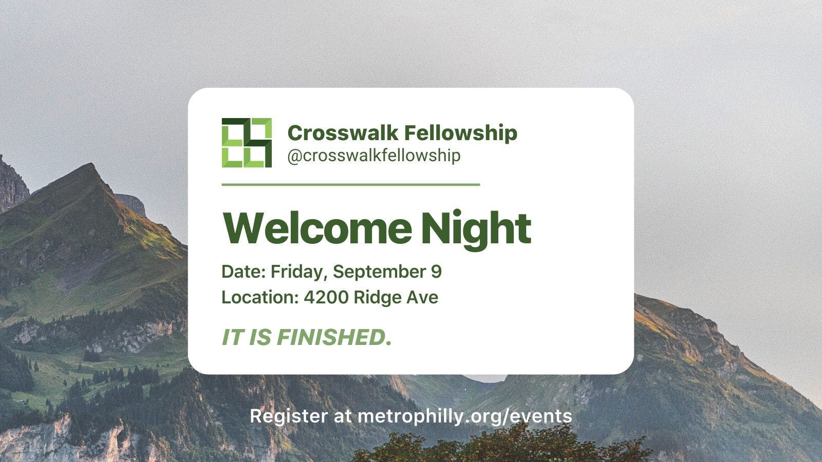 Crosswalk Fellowship Welcome Night
